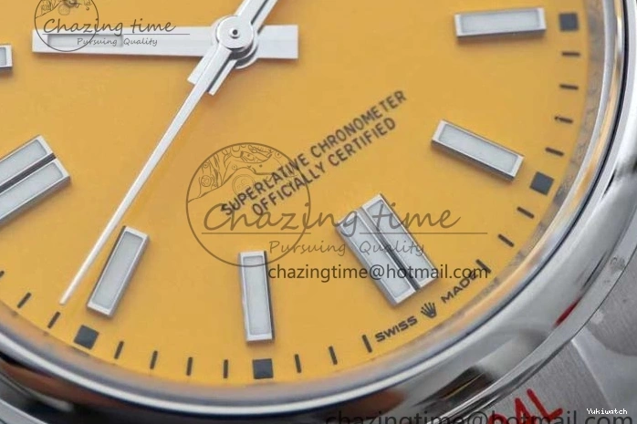 SS Bracelet Oyster 124300 EWF 1:1 41mm 904L Steel Yellow Perpetual Dial Best on A2824 Edition 0314